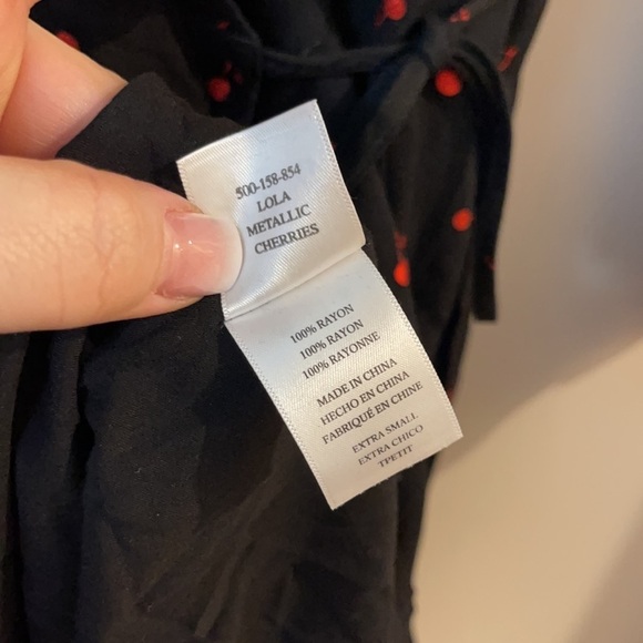 Rails Lola Metallic Cherries Long Sleeve Wrap Dress XS - Picture 8 of 9